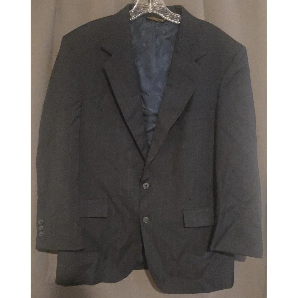 Botany 500 Couture Navy Blue Pinstripe Blazer, Men's 42R Sport Coat, Made in USA